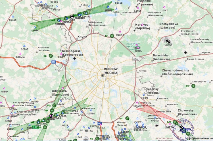 Карта москвы и аэропортов москвы и подмосковья