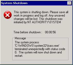 System terminated. Компьютерный вирус Sasser. Червь Sasser. Exe вирус. Sasser вирус ошибка.