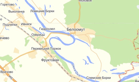 Карта белоомута с улицами и номерами