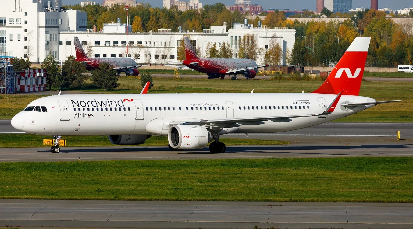 Самолет Airbus A321авиакомпании Нордвинд